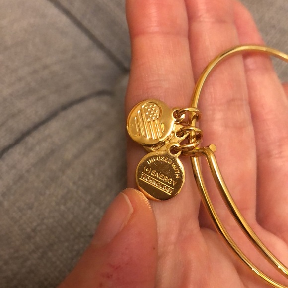 Alex and Ani Gold Bracelet with White Snowflake charm - Picture 4 of 7